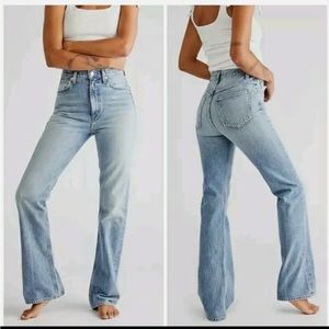 Agolde Vintage High Rise Flare Jeans Light Blue 28 Clamour Wash